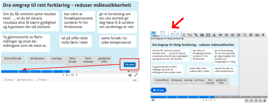 skjermbilde med eksempel
