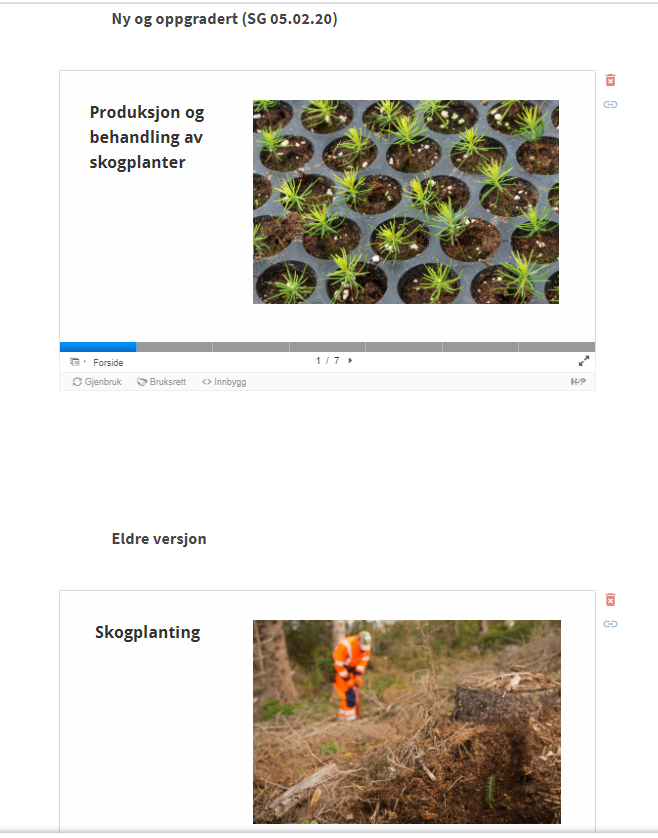 skjermbilde med eksempel